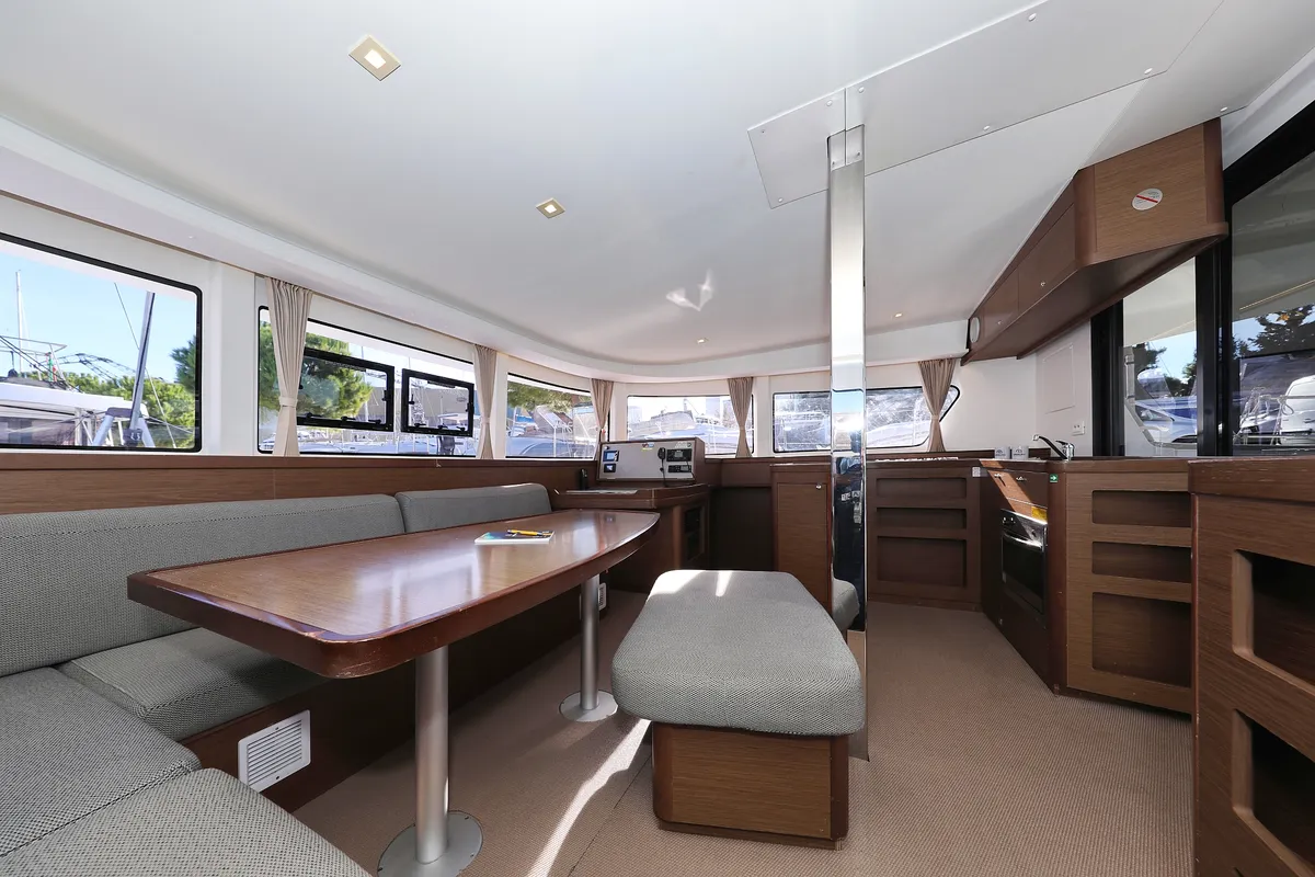 Salon of Easy Course, a Lagoon 42 catamaran at Grad Trogir, Croatia