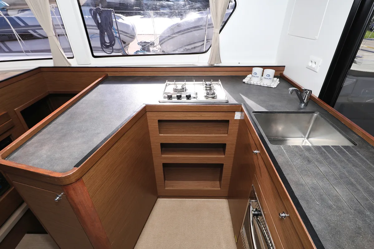 Galley of Easy Course, a Lagoon 42 catamaran at Grad Trogir, Croatia