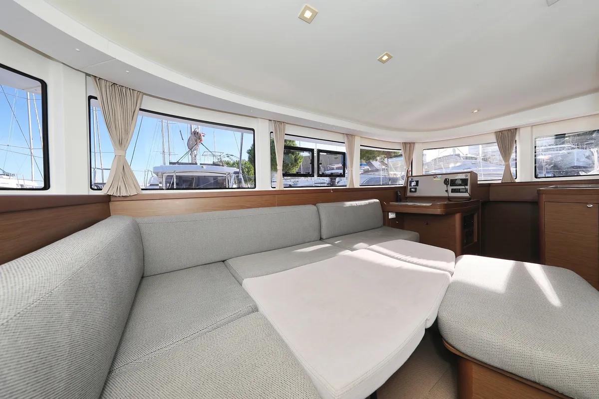 Salon of Easy Course, a Lagoon 42 catamaran at Grad Trogir, Croatia