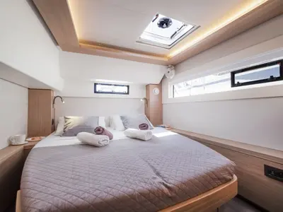 Cabin on Iris, a Lagoon 46 catamaran at Athens, Greece