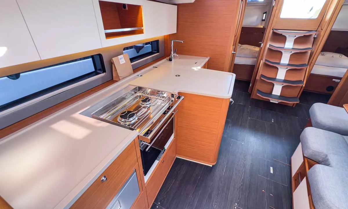 Galley of Nine to five, a Dufour 41 Performance sailboat at Grad Pula, Croatia
