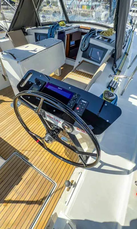 Cockpit of Nine to five, a Dufour 41 Performance sailboat at Grad Pula, Croatia