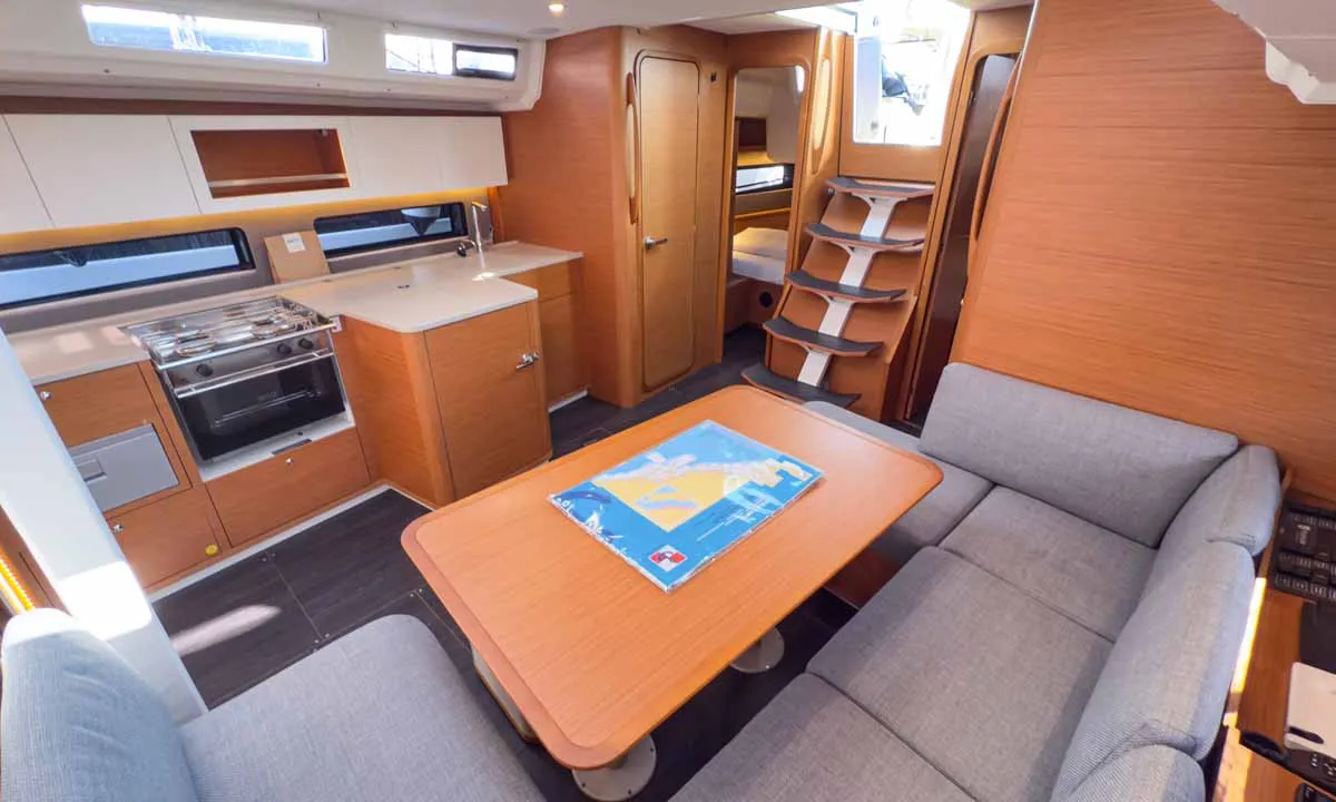 Galley of Nine to five, a Dufour 41 Performance sailboat at Grad Pula, Croatia