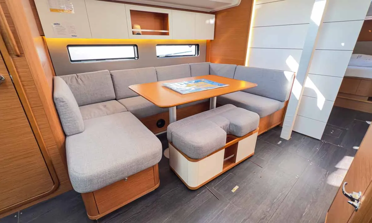 Salon of Nine to five, a Dufour 41 Performance sailboat at Grad Pula, Croatia