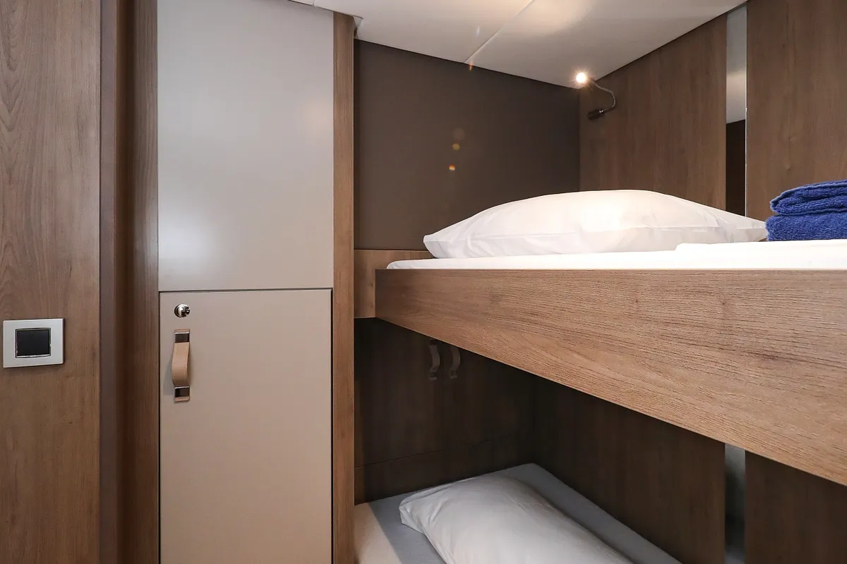 Cabin on Carpe Diem, a Bali 4.8 catamaran at Trogir, Croatia