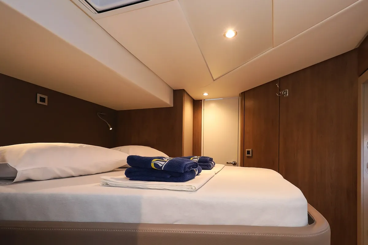 Cabin on Carpe Diem, a Bali 4.8 catamaran at Trogir, Croatia