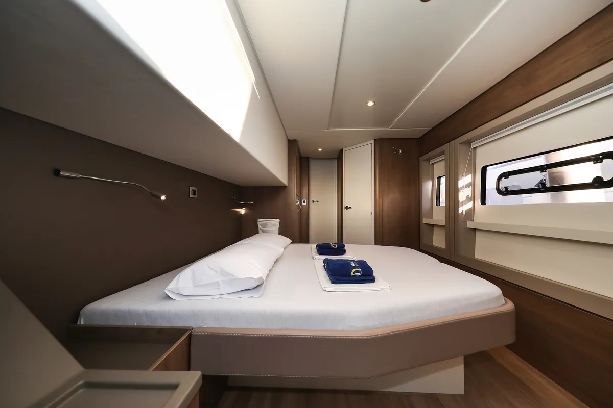 Cabin on Carpe Diem, a Bali 4.8 catamaran at Trogir, Croatia