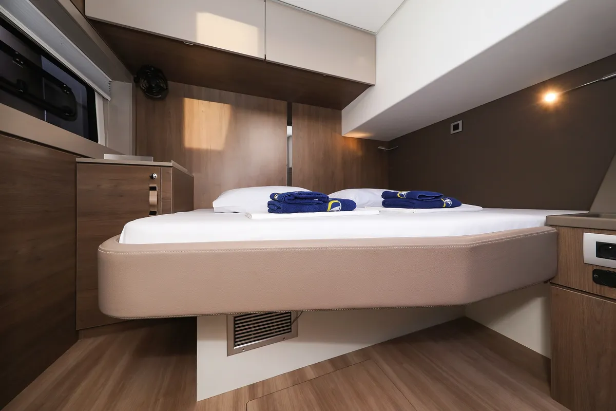 Cabin on Carpe Diem, a Bali 4.8 catamaran at Trogir, Croatia