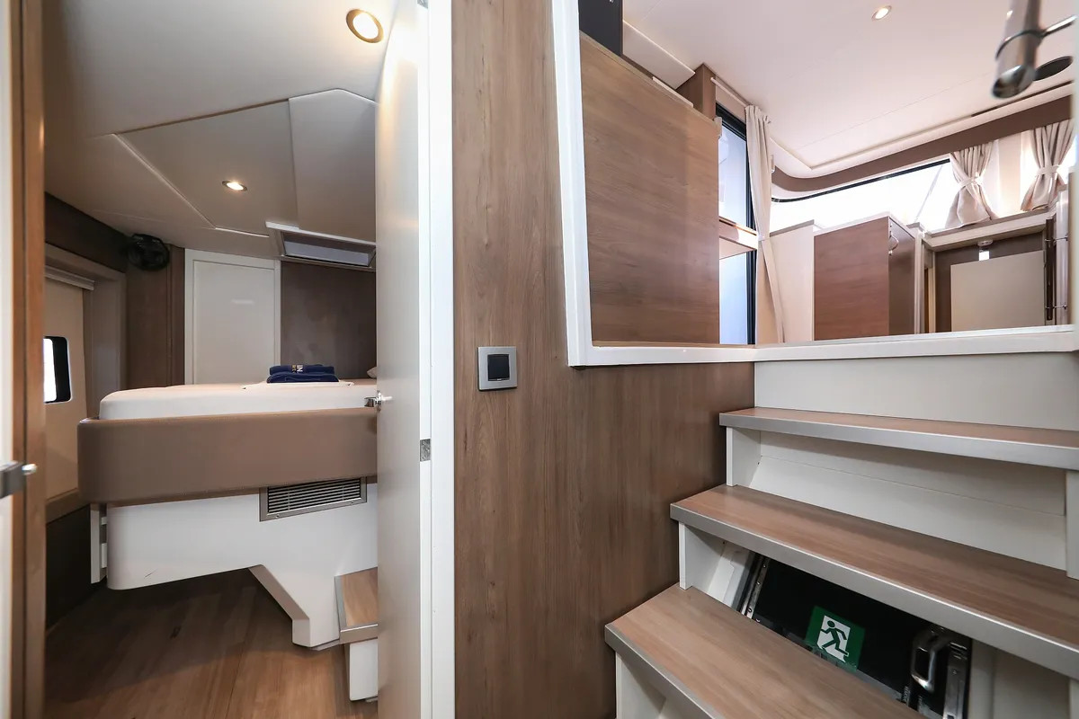Salon of Carpe Diem, a Bali 4.8 catamaran at Trogir, Croatia