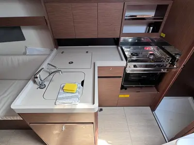 Galley of ANOIA, a Beneteau Oceanis 34.1 sailboat at Sukošan, Croatia