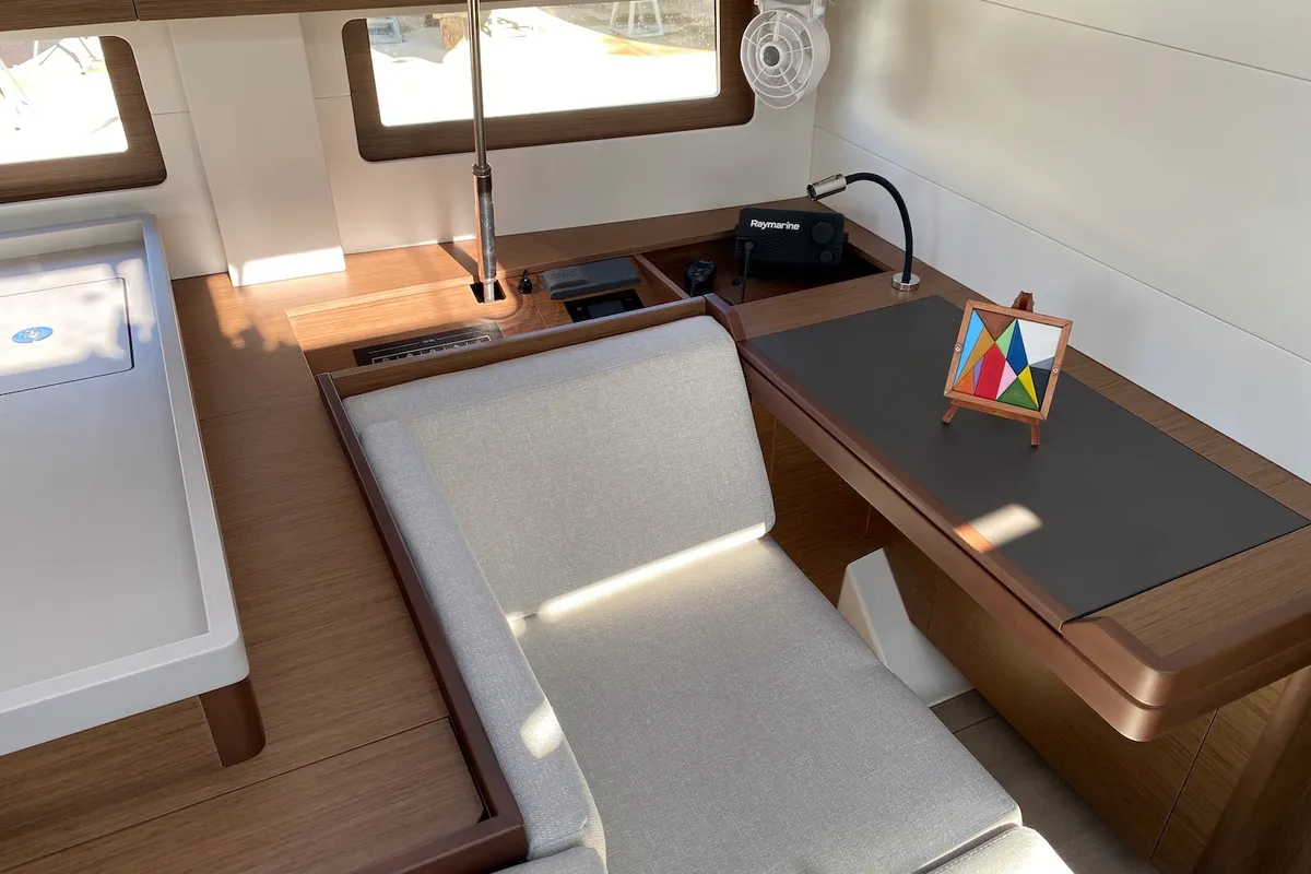 Salon of Kallisto, a Beneteau Oceanis 51.1 sailboat at Athens, Greece