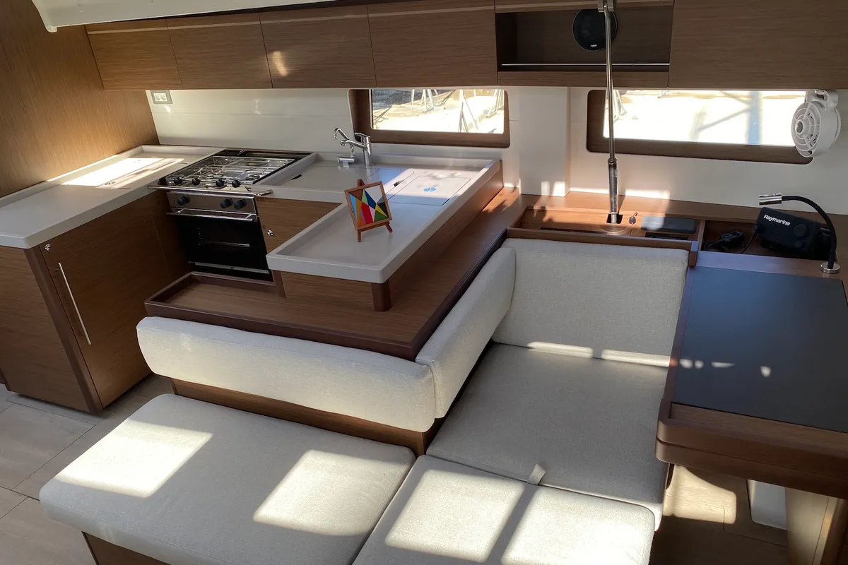 Galley of Kallisto, a Beneteau Oceanis 51.1 sailboat at Athens, Greece