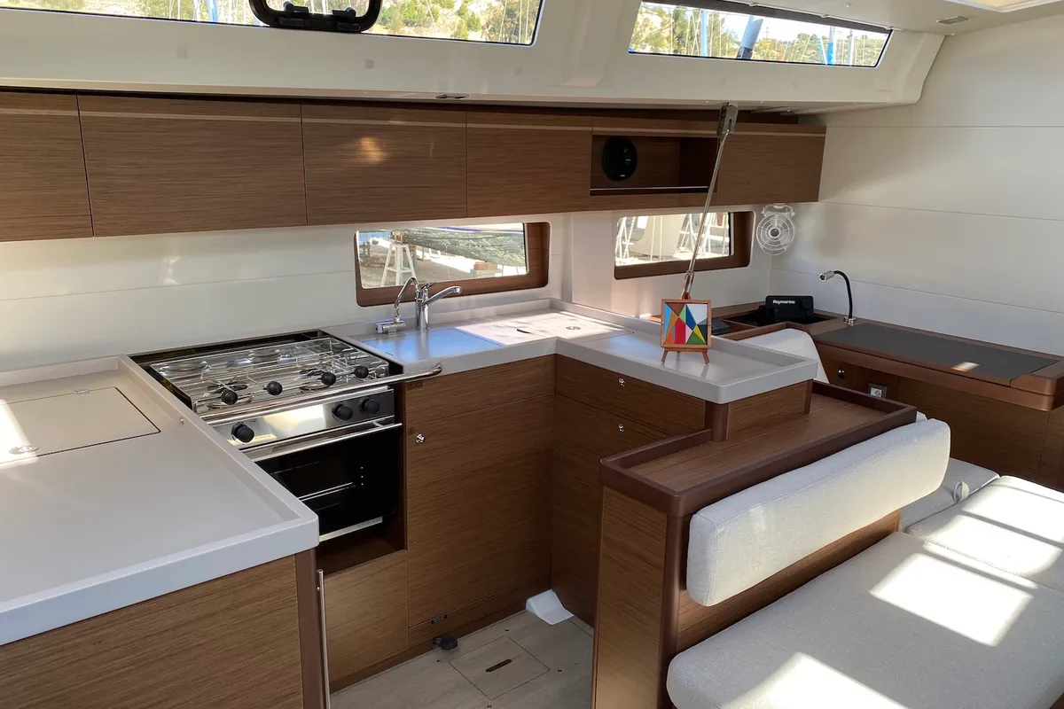 Galley of Kallisto, a Beneteau Oceanis 51.1 sailboat at Athens, Greece