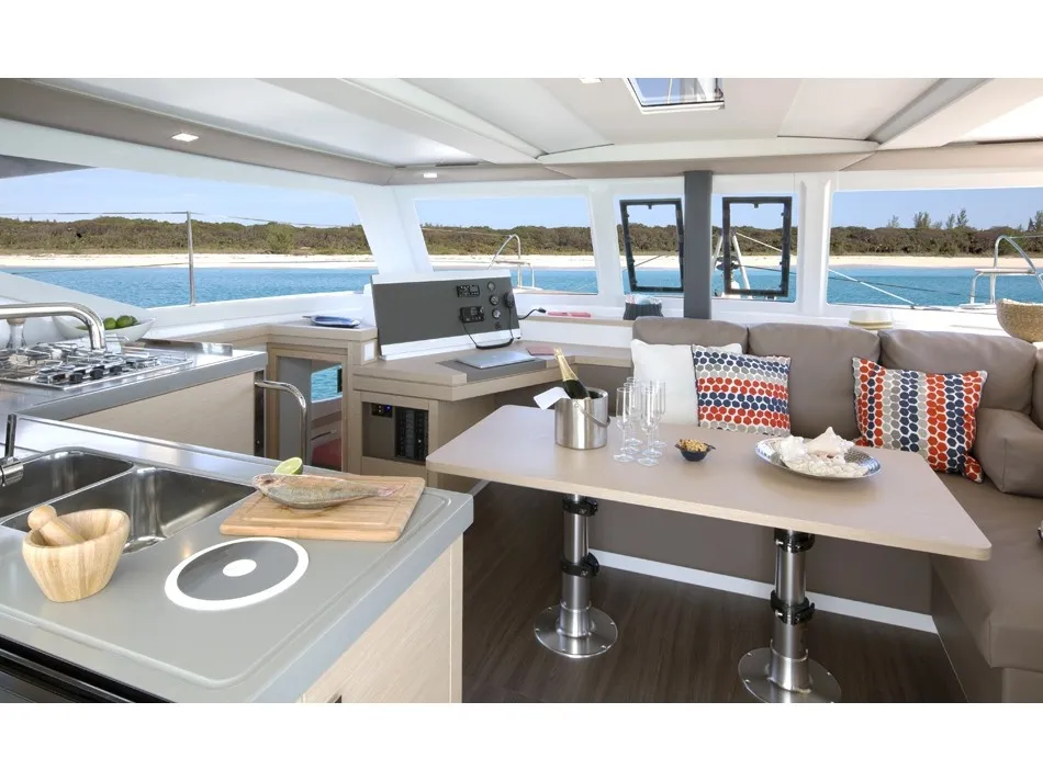 Galley of Comfort, a Fountaine Pajot Lucia 40 catamaran at Grimaud, France