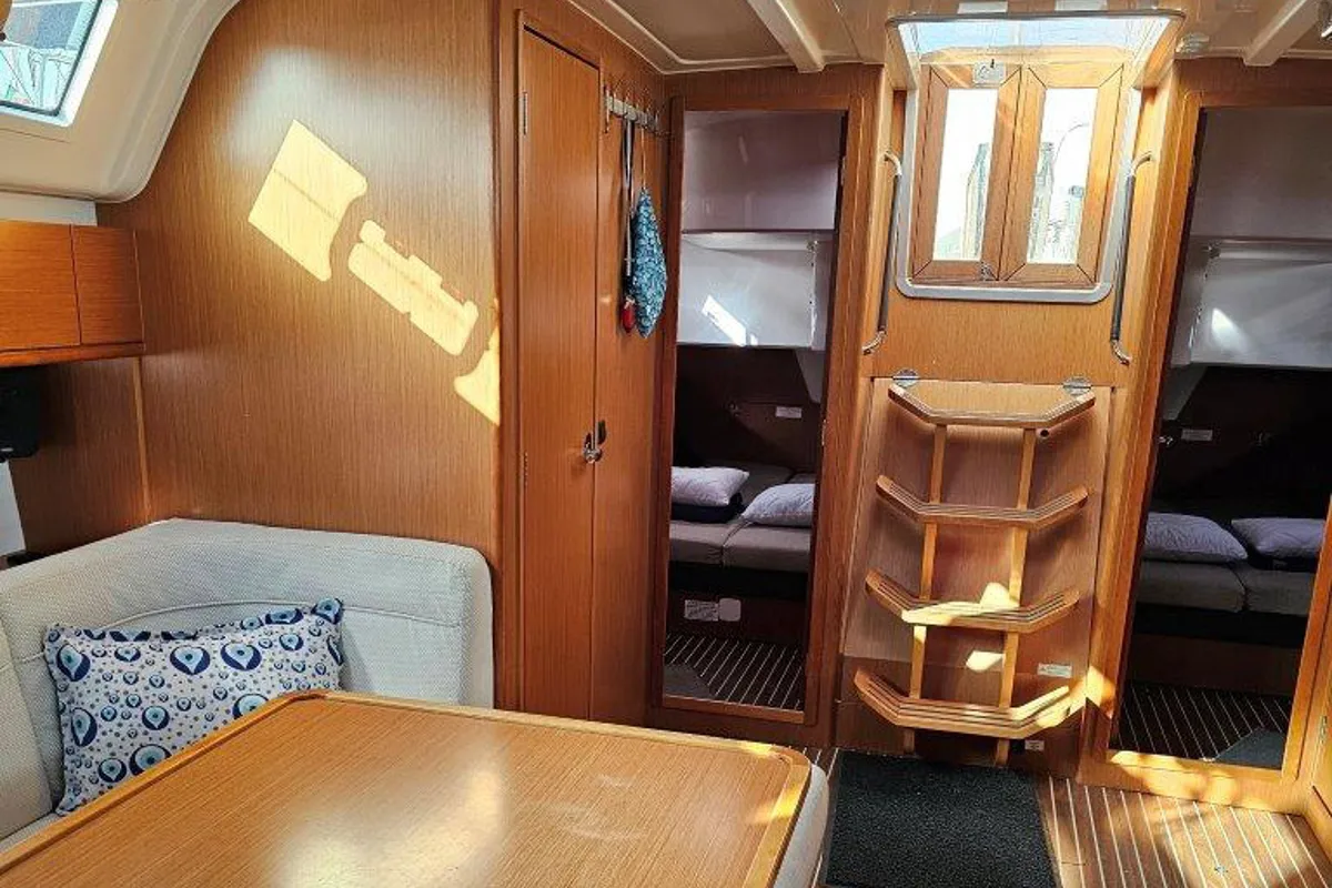 Salon of Salvia, a Bavaria 51 Cruiser sailboat at Lefkada, Greece
