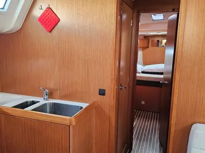 Galley of Salvia, a Bavaria 51 Cruiser sailboat at Lefkada, Greece