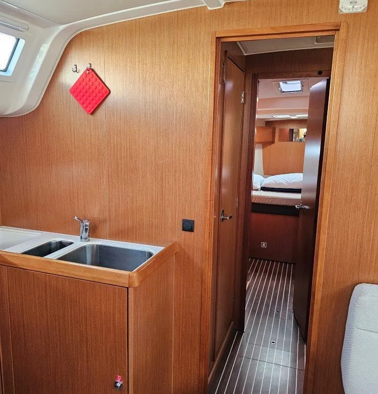Galley of Salvia, a Bavaria 51 Cruiser sailboat at Lefkada, Greece