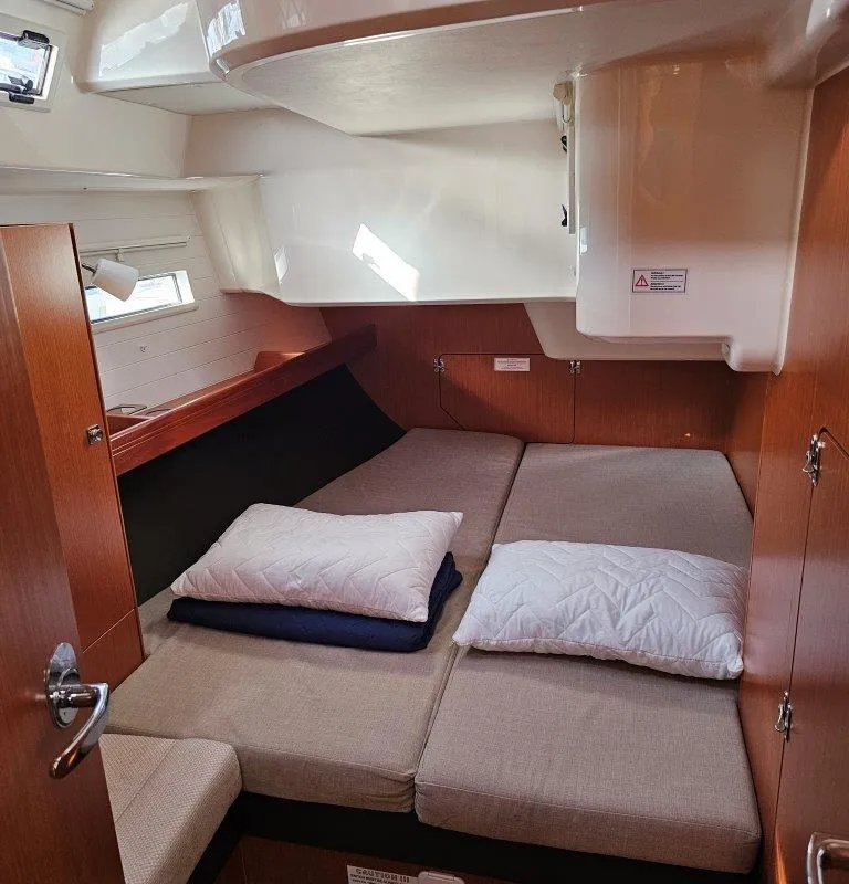 Cabin on Salvia, a Bavaria 51 Cruiser sailboat at Lefkada, Greece
