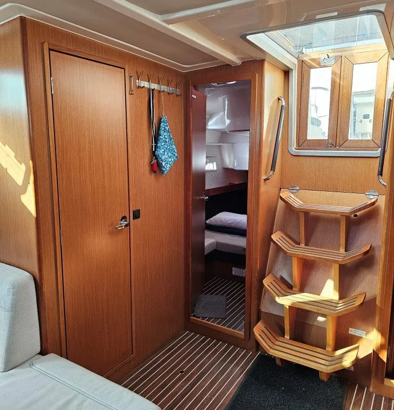 Salon of Salvia, a Bavaria 51 Cruiser sailboat at Lefkada, Greece