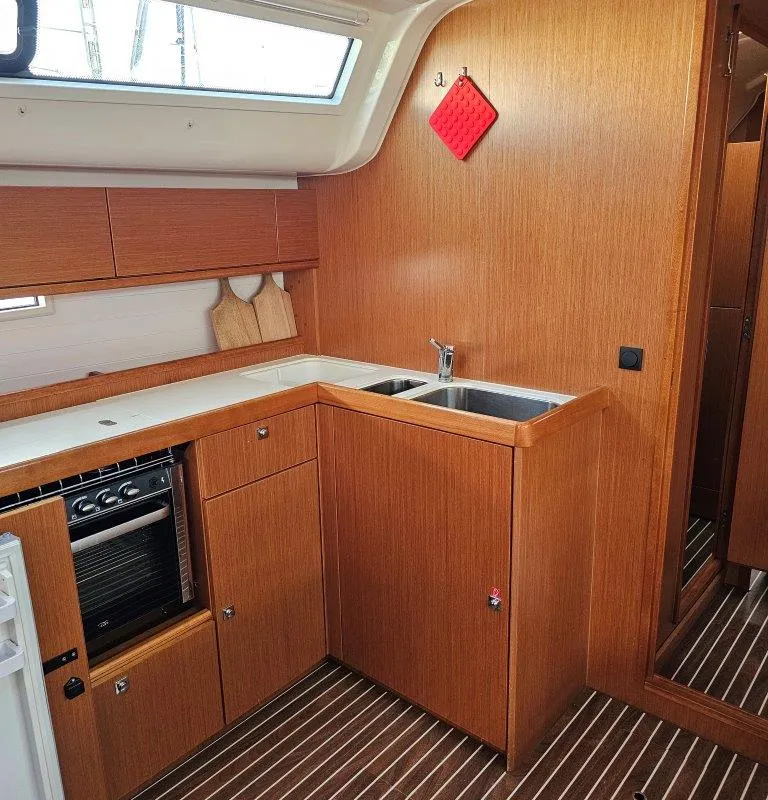 Galley of Salvia, a Bavaria 51 Cruiser sailboat at Lefkada, Greece