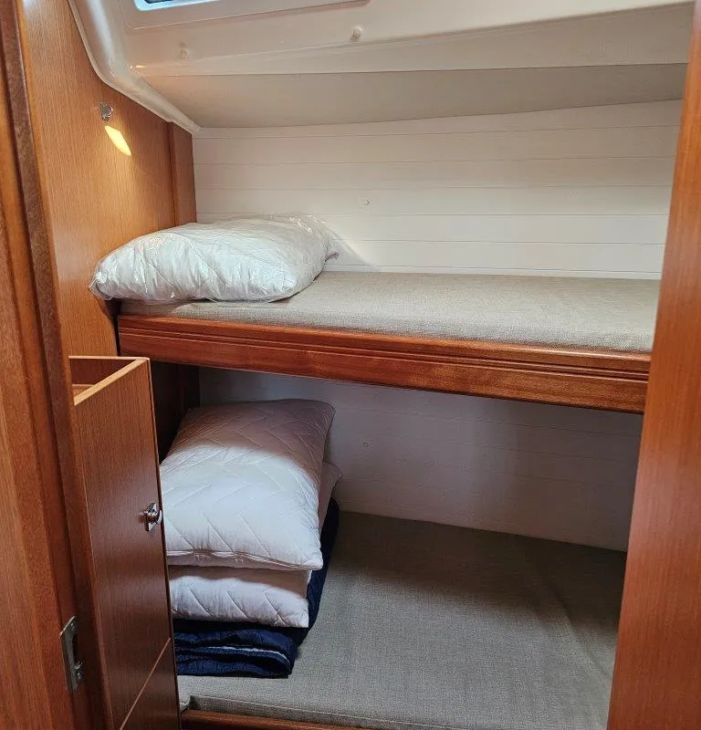Cabin on Salvia, a Bavaria 51 Cruiser sailboat at Lefkada, Greece