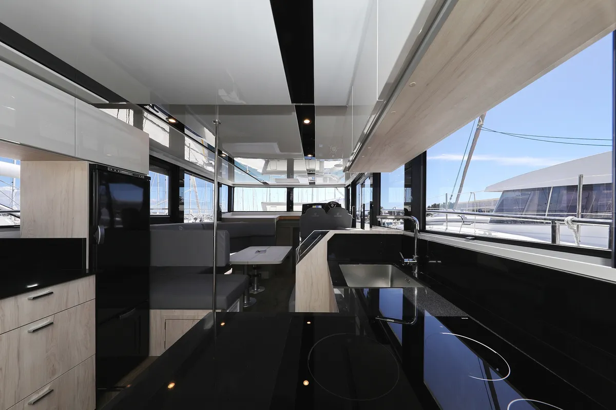 Galley of Good Time, a Cobra Yachts Seamaster 45 motor yacht at Grad Vodice, Croatia
