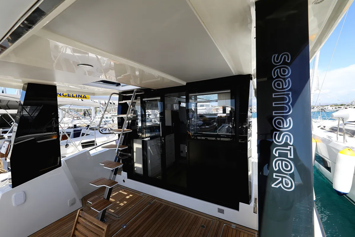 Deck of Good Time, a Cobra Yachts Seamaster 45 motor yacht at Grad Vodice, Croatia