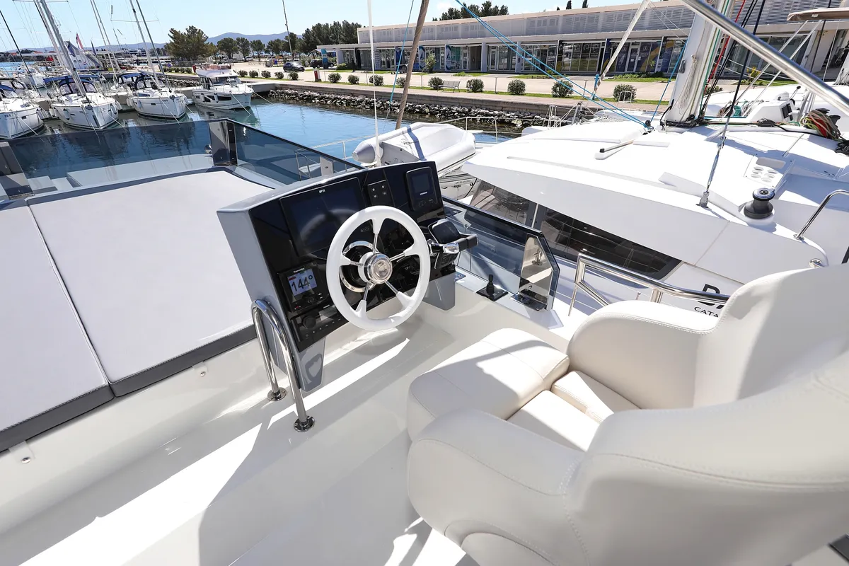 Cockpit of Good Time, a Cobra Yachts Seamaster 45 motor yacht at Grad Vodice, Croatia