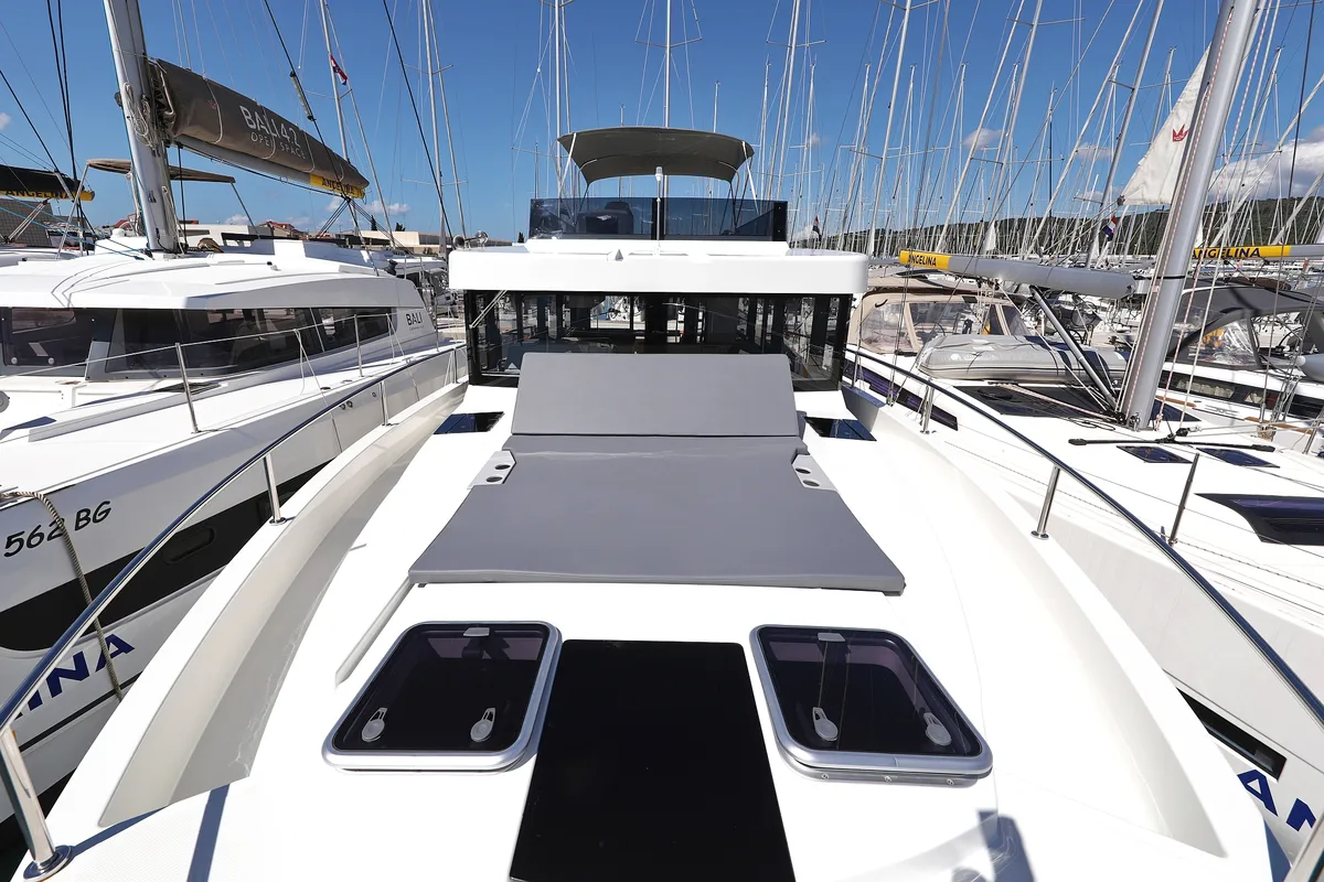 Deck of Good Time, a Cobra Yachts Seamaster 45 motor yacht at Grad Vodice, Croatia