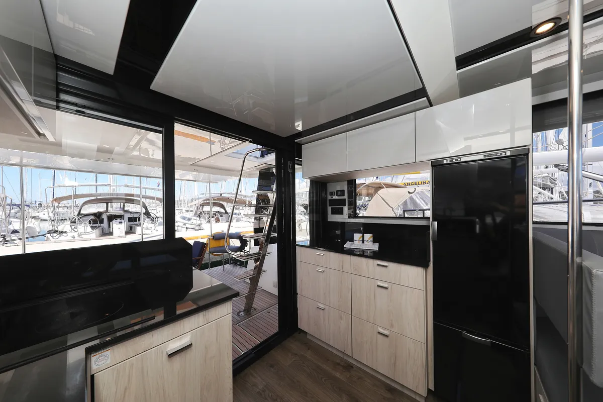 Galley of Good Time, a Cobra Yachts Seamaster 45 motor yacht at Grad Vodice, Croatia