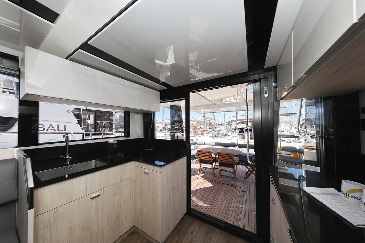 Galley of Good Time, a Cobra Yachts Seamaster 45 motor yacht at Grad Vodice, Croatia