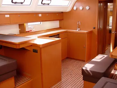 Galley of Zedaron, a Bavaria Cruiser 51 sailboat at Olbia, Italy