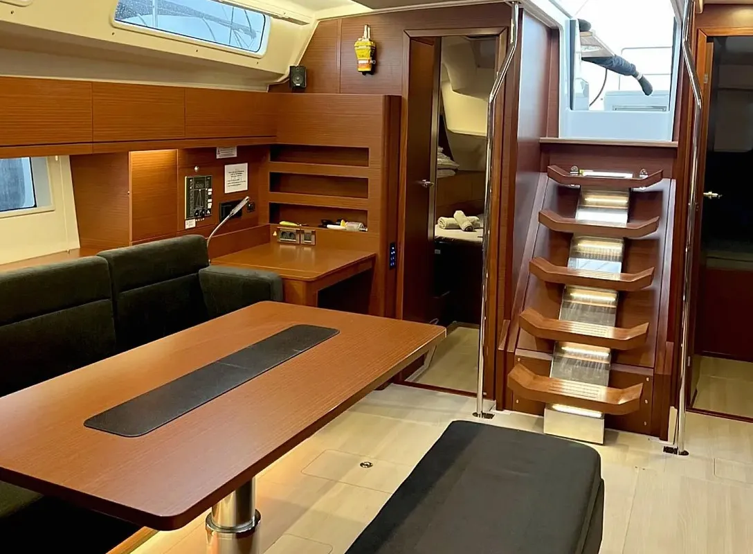 Salon of Neraida, a Hanse 508 sailboat at Municipal Unit of Lefkada, Greece