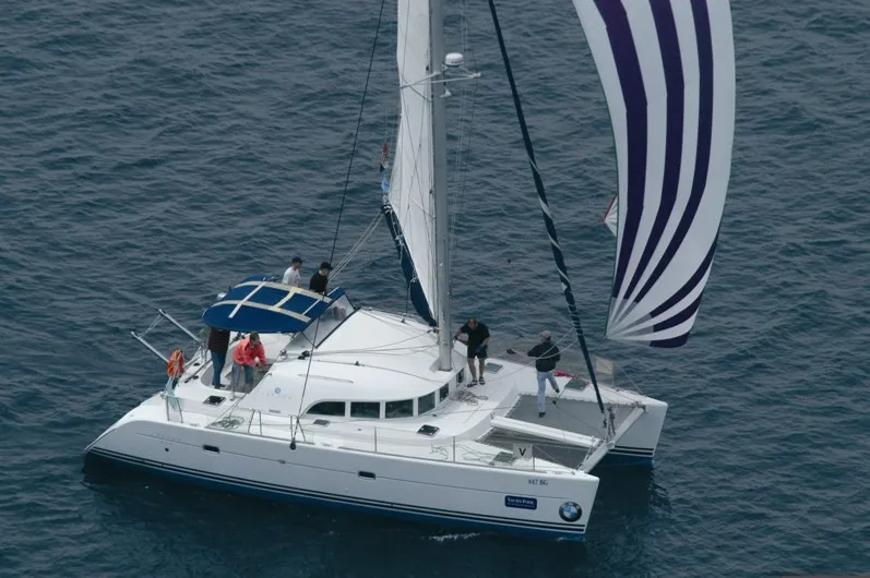 Maestro, a Lagoon 380 catamaran at Lefkada, Greece