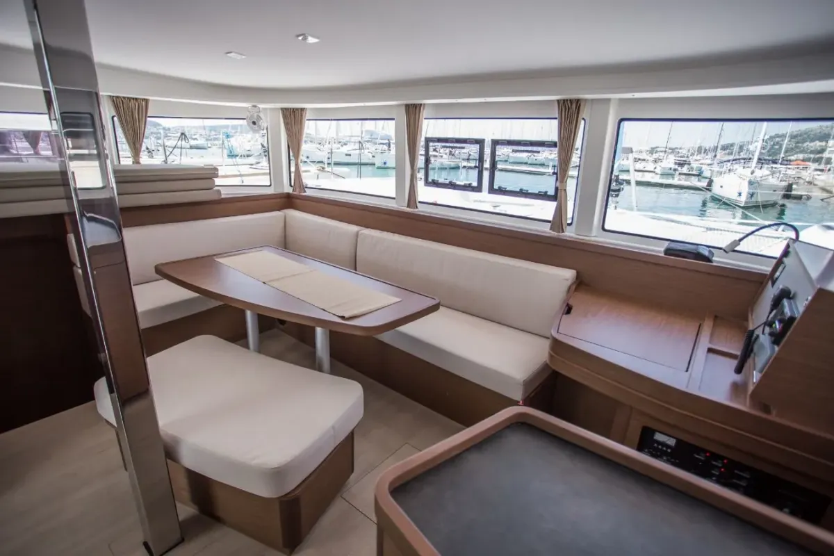 Salon of Ariel 3, a Lagoon 42 catamaran at Baan Salak Phet, Thailand