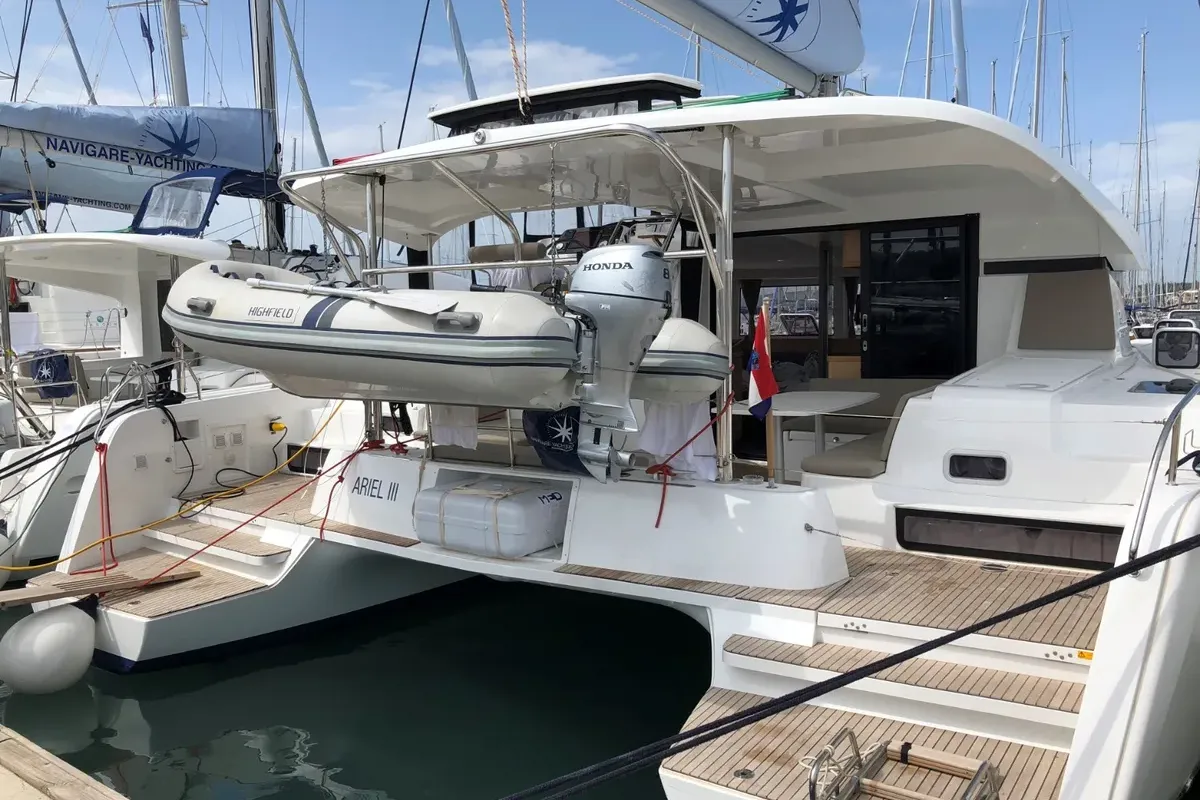 Exterior view of Ariel 3, a Lagoon 42 catamaran at Baan Salak Phet, Thailand