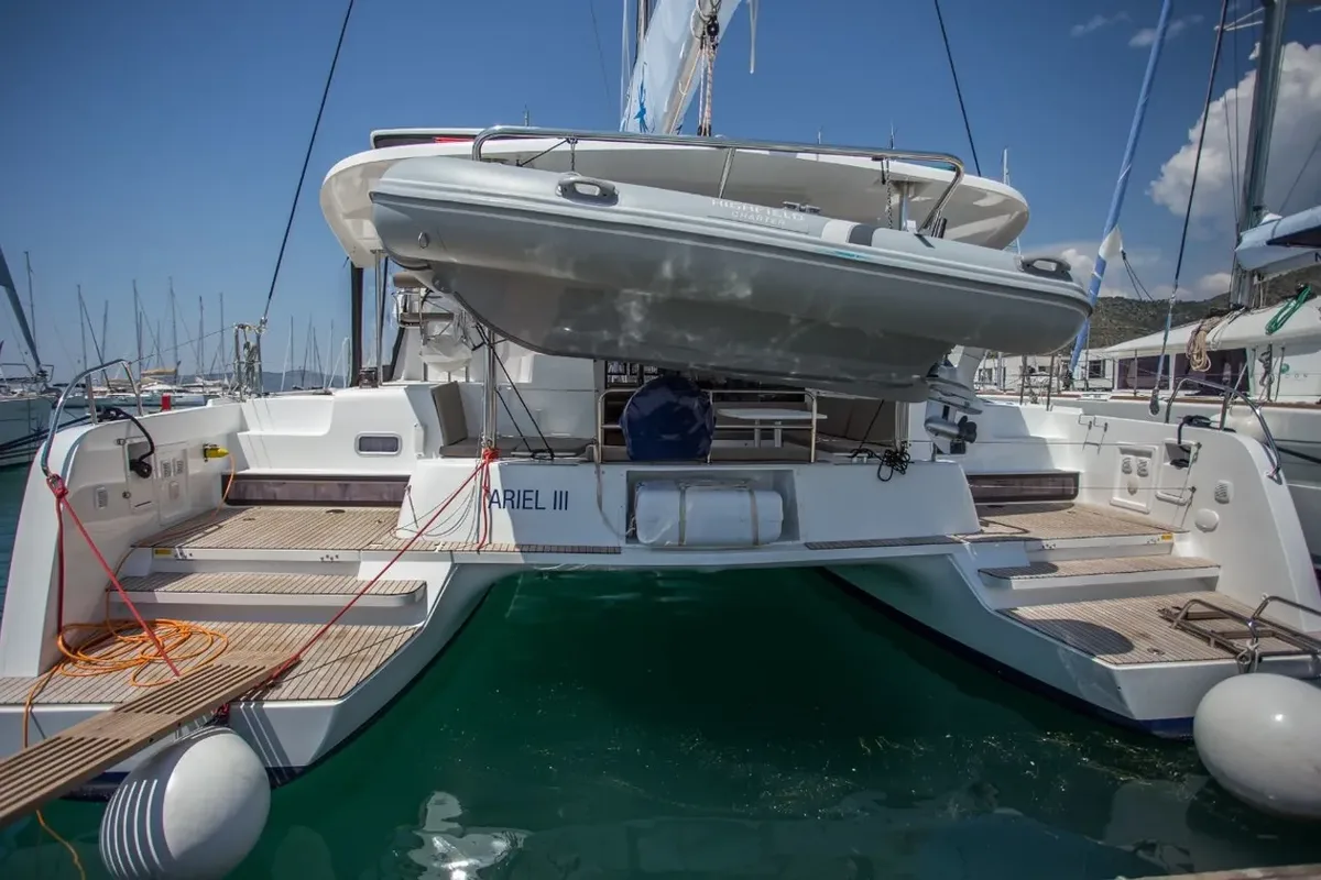 Exterior view of Ariel 3, a Lagoon 42 catamaran at Baan Salak Phet, Thailand