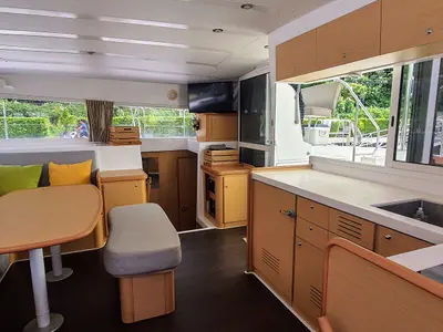 Galley of Exit Strategy, a Lagoon 420 catamaran at Baan Salak Phet, Thailand