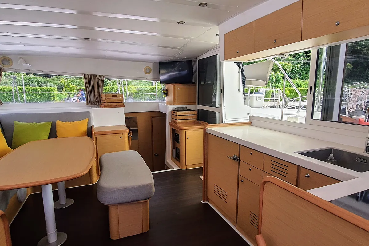 Galley of Exit Strategy, a Lagoon 420 catamaran at Baan Salak Phet, Thailand