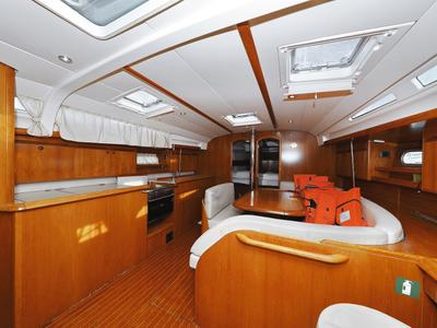 Salon of LEJLA, a Jeanneau Sun Odyssey 45 sailboat at Općina Sukošan, Croatia