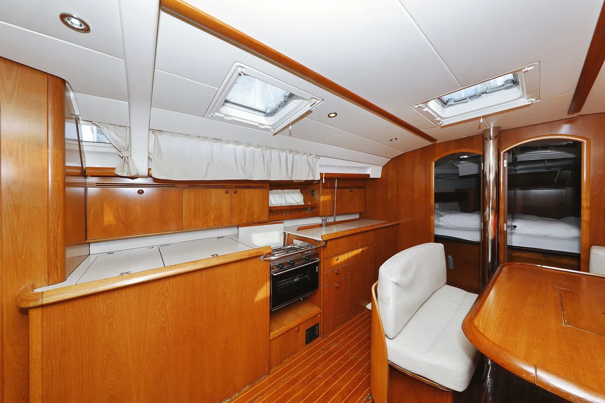 Galley of LEJLA, a Jeanneau Sun Odyssey 45 sailboat at Općina Sukošan, Croatia