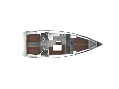Floor plan of Alma Libre IV, a Bavaria Cruiser 46 sailboat at Municipal Unit of Lefkada, Greece