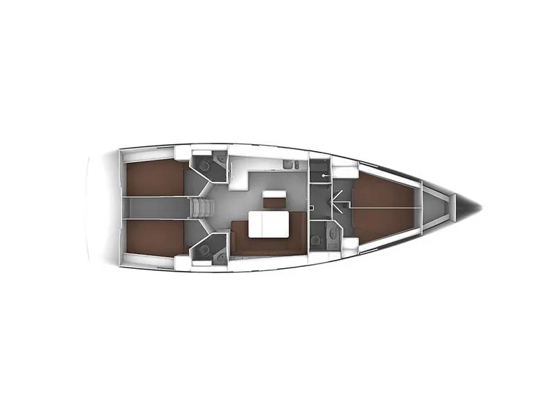 Floor plan of Alma Libre IV, a Bavaria Cruiser 46 sailboat at Municipal Unit of Lefkada, Greece