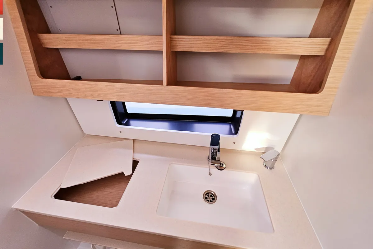 Galley of Dunya, a Dufour 41 sailboat at Rogoznica, Croatia