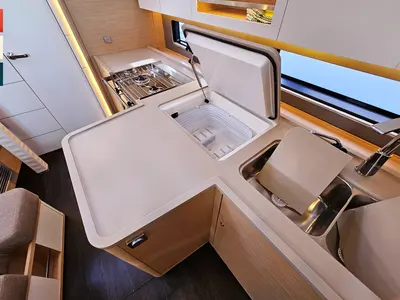 Galley of Dunya, a Dufour 41 sailboat at Rogoznica, Croatia