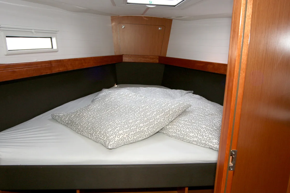 Cabin on Raven, a Bavaria Cruiser 41 sailboat at Grad Pula, Croatia
