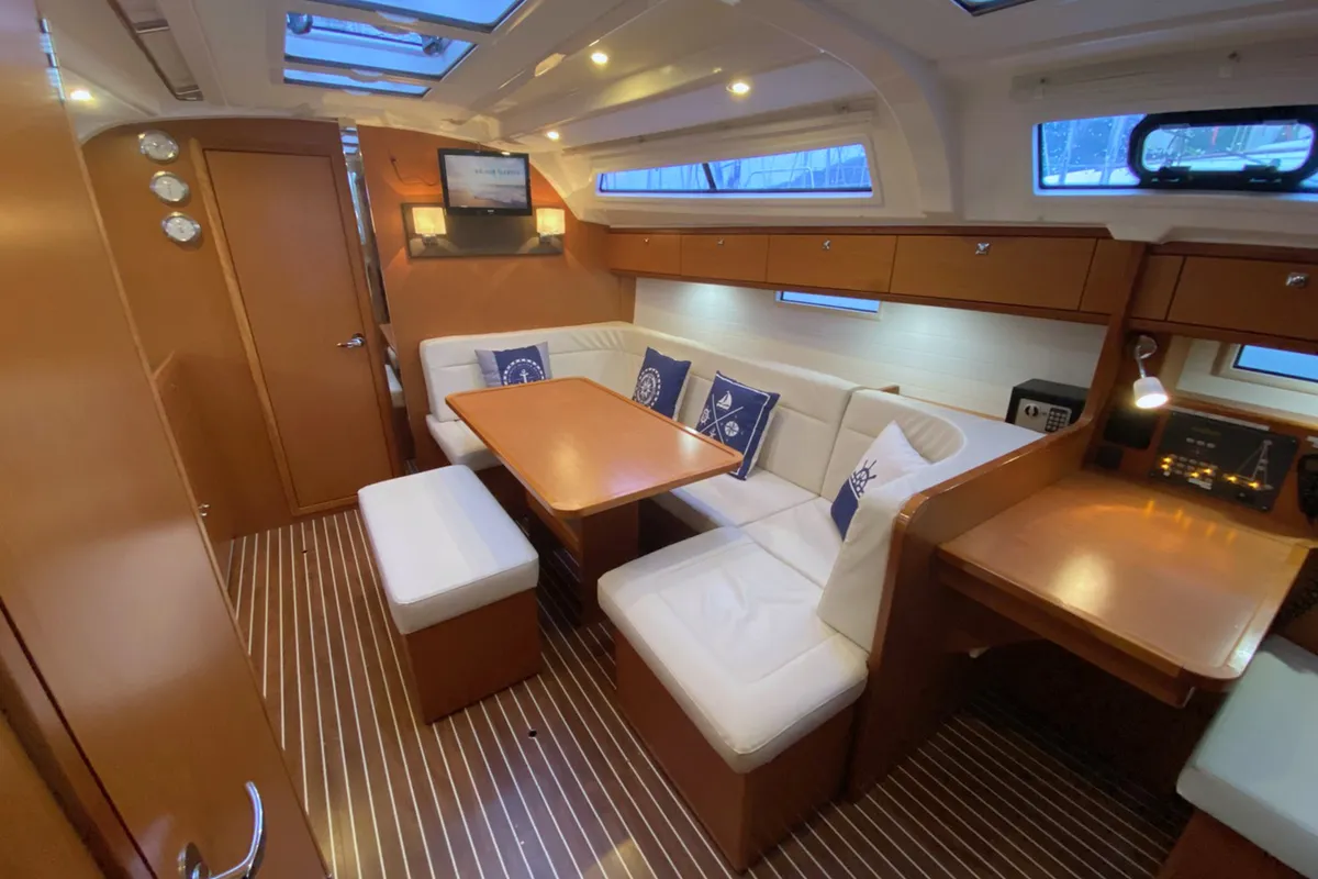 Salon of Raven, a Bavaria Cruiser 41 sailboat at Grad Pula, Croatia
