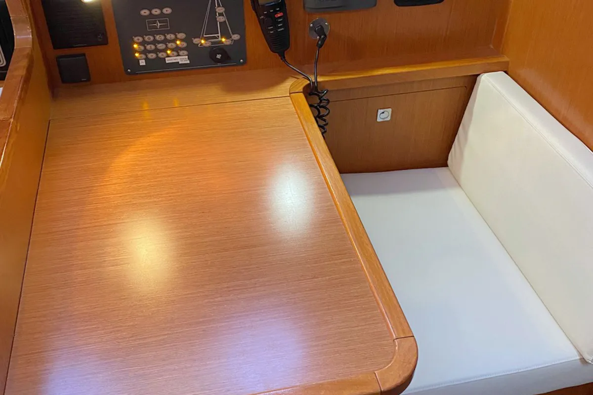 Salon of Raven, a Bavaria Cruiser 41 sailboat at Grad Pula, Croatia