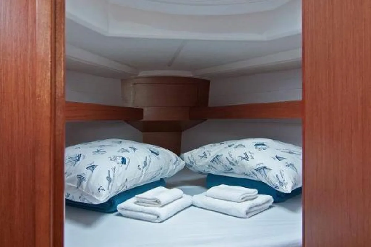 Cabin on ADRIA MASA, a Bavaria 34 Cruiser sailboat at Split, Croatia