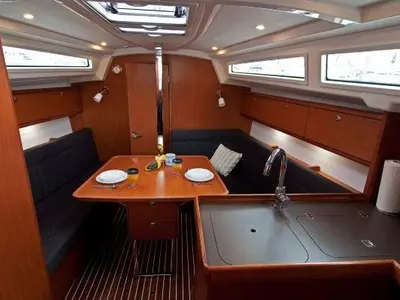 Salon of ADRIA MASA, a Bavaria 34 Cruiser sailboat at Split, Croatia